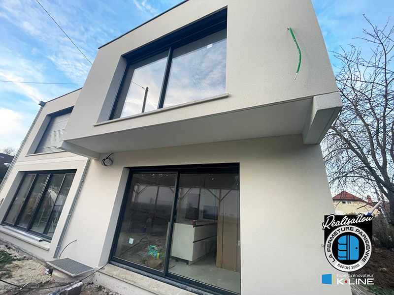 Porte fenêtre coulissante aluminium Kline - Yvelines - La Fermeture Parisienne - Expert Rénovateur Kline 