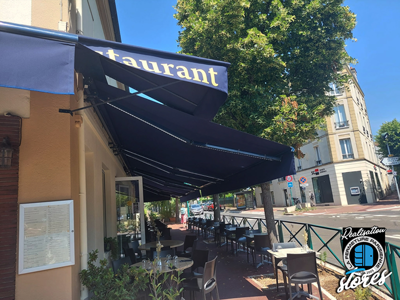 Rentoilage de stores de restaurant dans les Yvelines - La Fermeture Parisienne